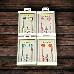 New 4 pack wired earbuds on multiple colors